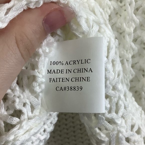 NWT Today's Designer Knit Crochet Top in White - Picture 3 of 3